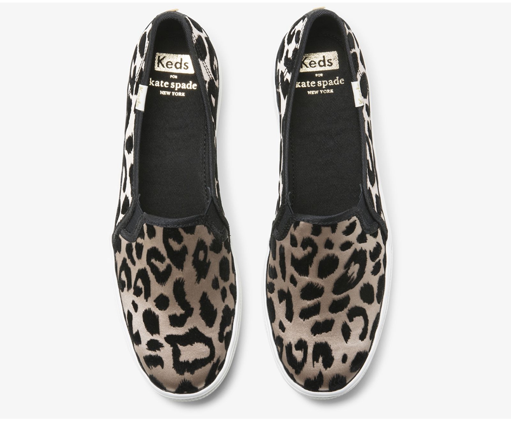 Slip Ons Keds Femme Leopard - Kate Spade New York Triple Decker Flocked Leopard - 926-GLTJVZ